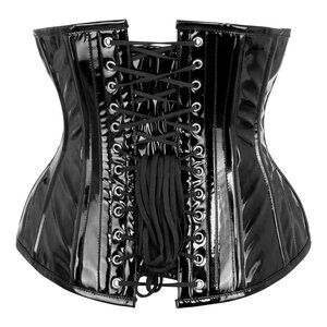 Corset Story NWT Black Patent Steel Boned Classic Underbust Corset 40"